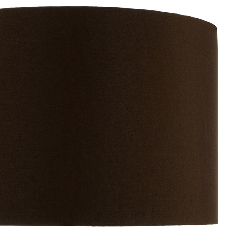 Dar Lighting Voyage Brown Faux Silk Drum Shade 38cm • VOY1422