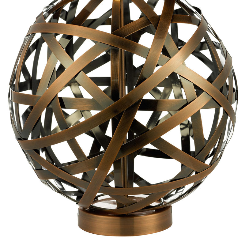 Dar Lighting Voyage Table Lamp Antique Copper With Shade • VOY4264