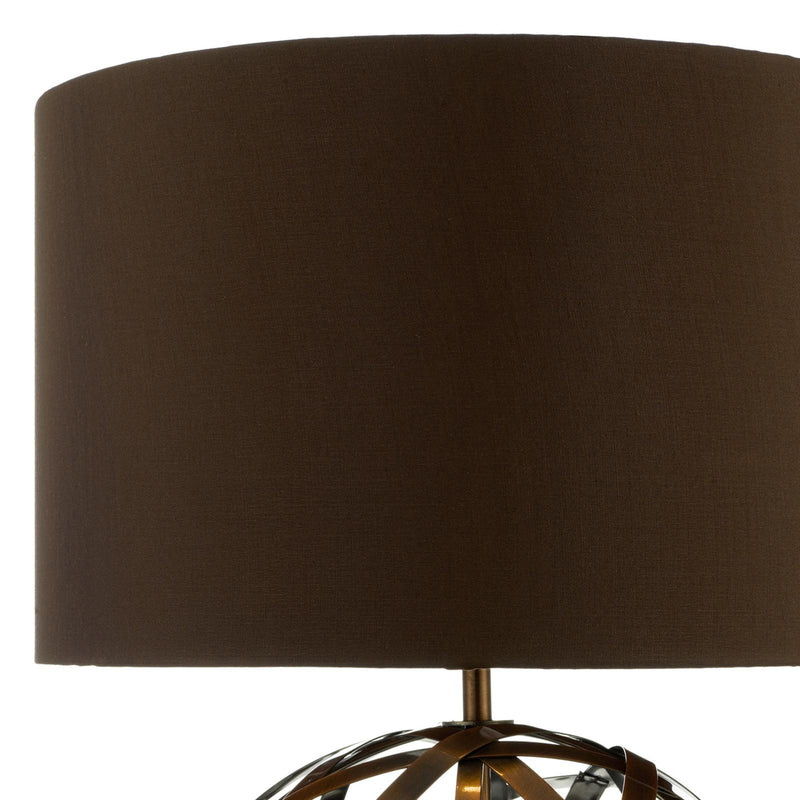 Dar Lighting Voyage Table Lamp Antique Copper With Shade • VOY4264