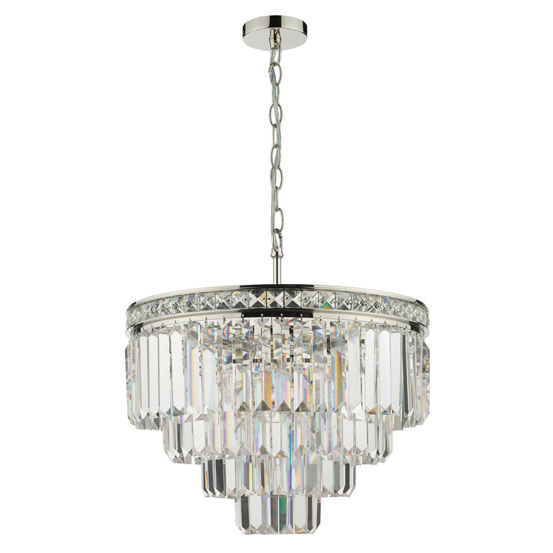 Dar Lighting Vyana 4 Light Pendant Polished Nickel Crystal • VYA0432