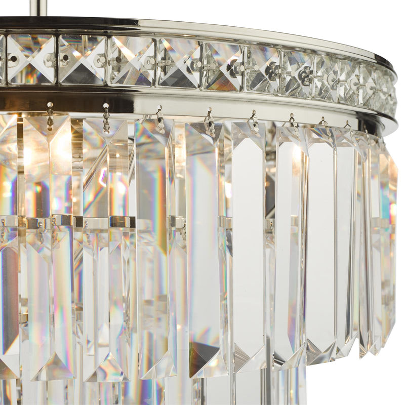 Dar Lighting Vyana 4 Light Pendant Polished Nickel Crystal • VYA0432
