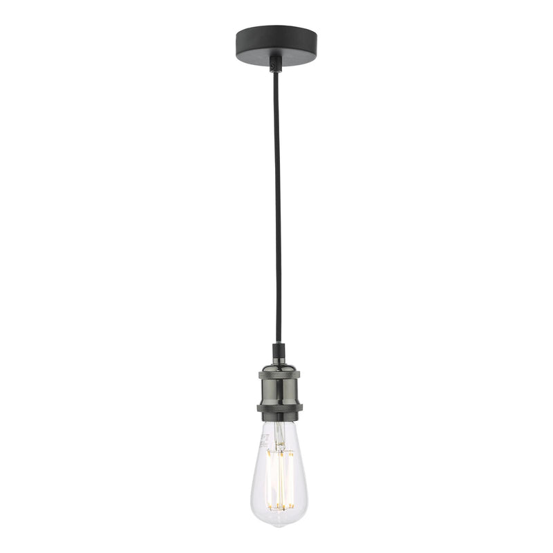 Dar Lighting Waco 1 Light E27 Suspension Black Chrome Matt Black • WAC0161