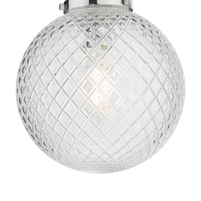 Dar Lighting Wayne Bathroom Semi Flush Polished Chrome Glass IP44 • WAY0150