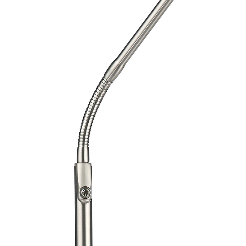 Dar Lighting Wellington Task Floor Lamp Satin Chrome LED • WEL4946