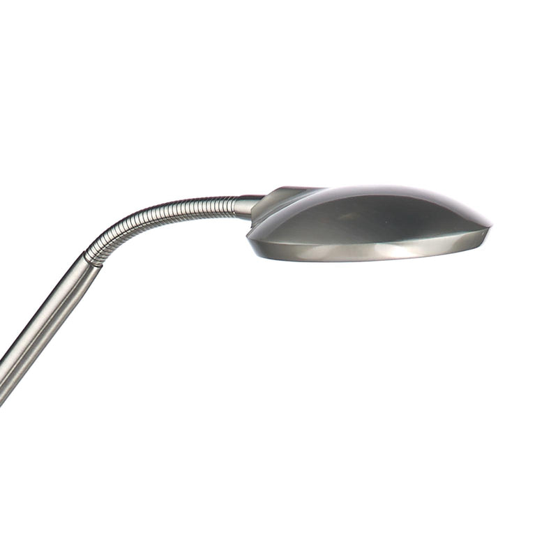 Dar Lighting Wellington Task Floor Lamp Satin Chrome LED • WEL4946