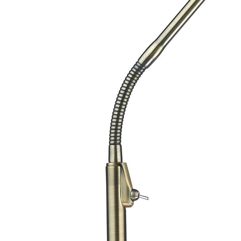 Dar Lighting Wellington Task Floor Lamp Antique Brass LED • WEL4975