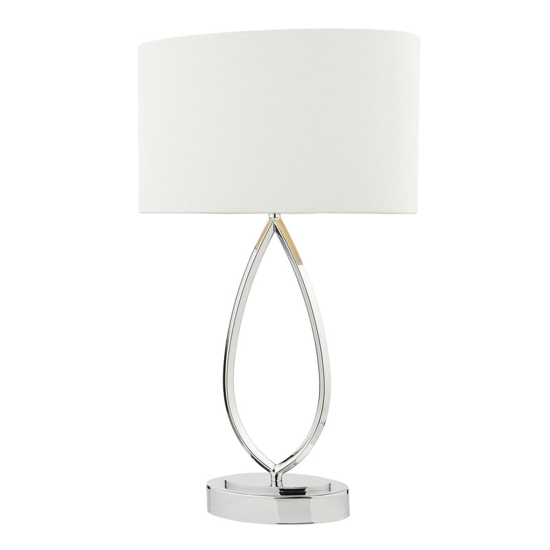 Dar Lighting Wyatt Touch Table Lamp Polished Chrome With Shade • WYA4250