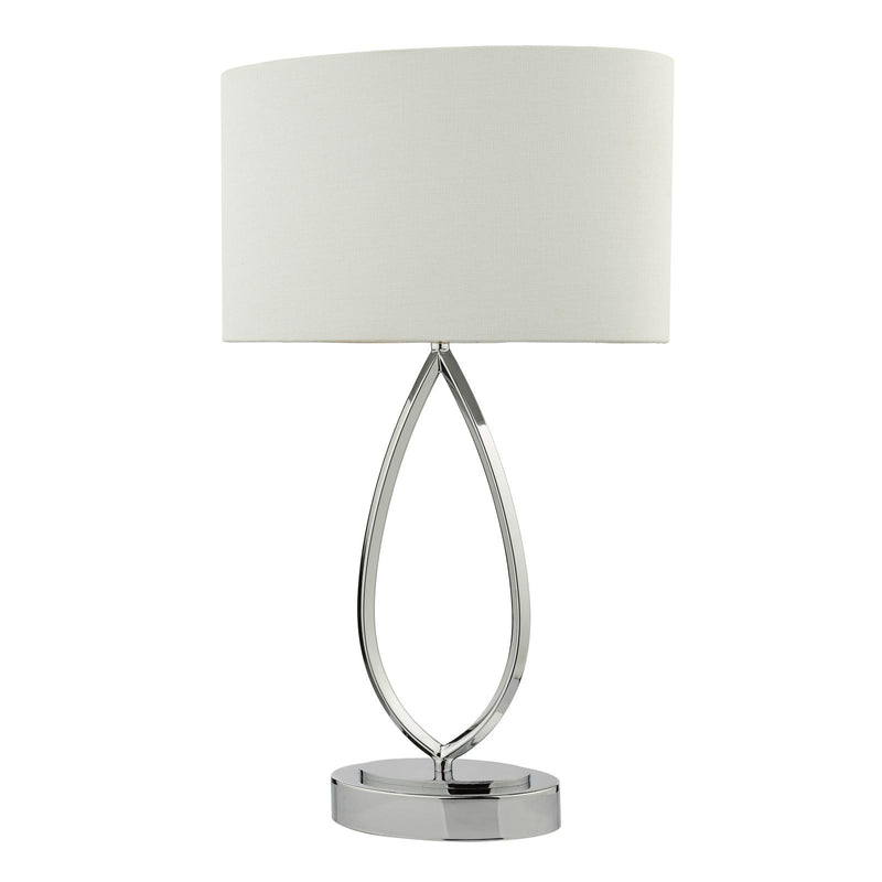 Dar Lighting Wyatt Touch Table Lamp Polished Chrome With Shade • WYA4250
