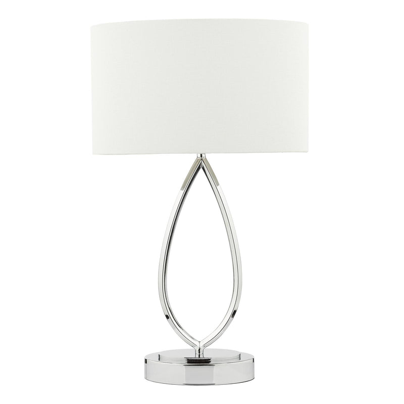 Dar Lighting Wyatt Touch Table Lamp Polished Chrome With Shade • WYA4250
