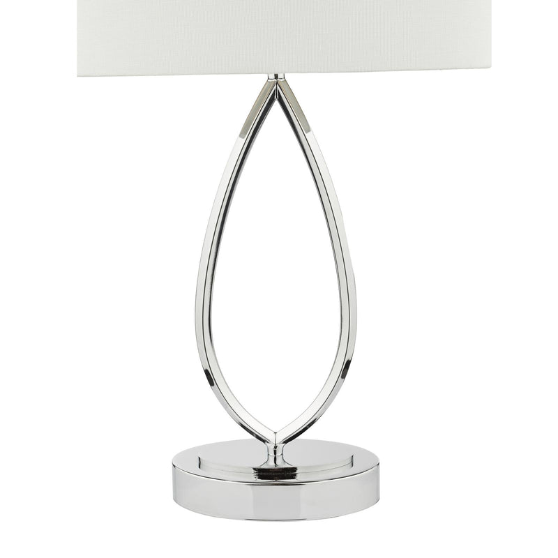 Dar Lighting Wyatt Touch Table Lamp Polished Chrome With Shade • WYA4250