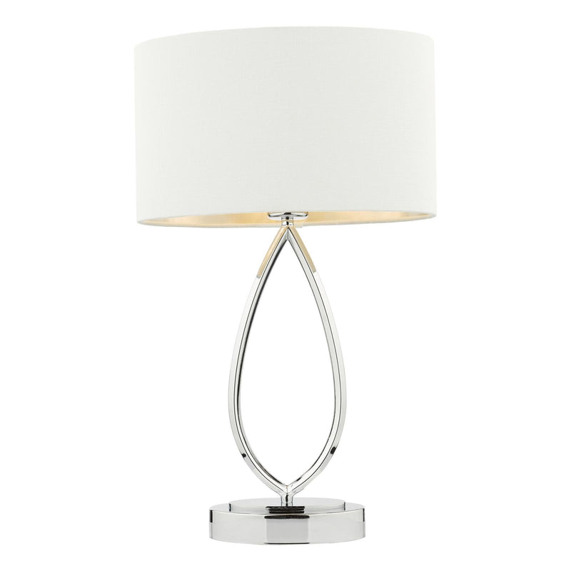 Dar Lighting Wyatt Touch Table Lamp Polished Chrome With Shade • WYA4250
