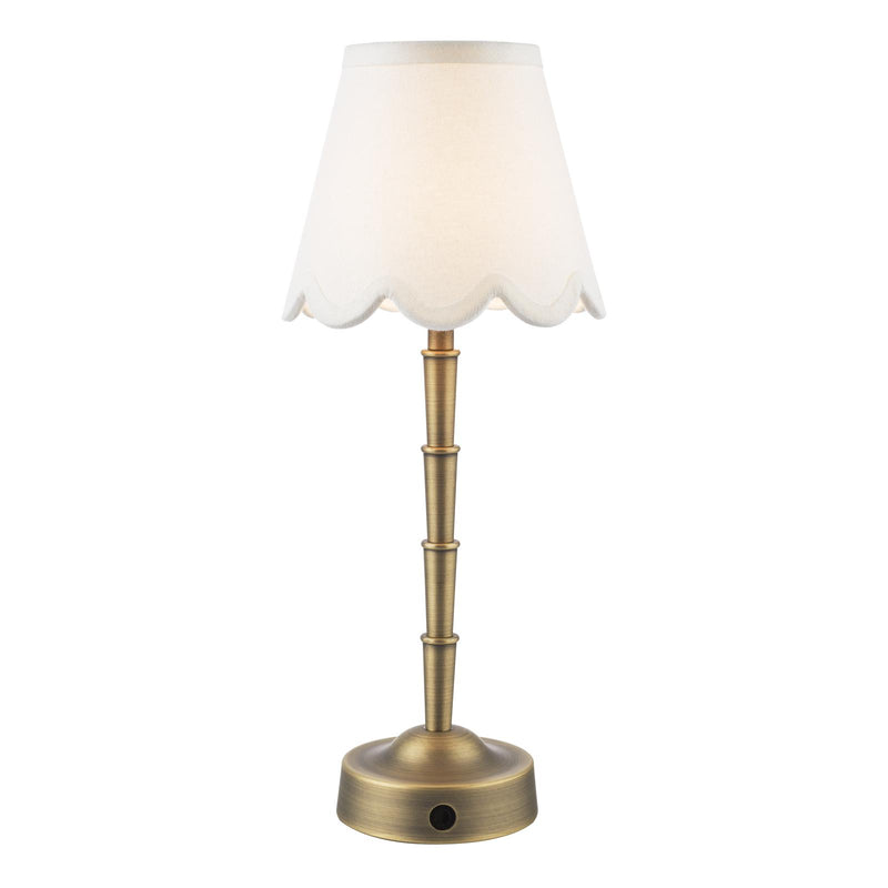 Dar Lighting Wyman Rechargeable Table Lamp Matt Antique Brass Base Only LED • WYM4075