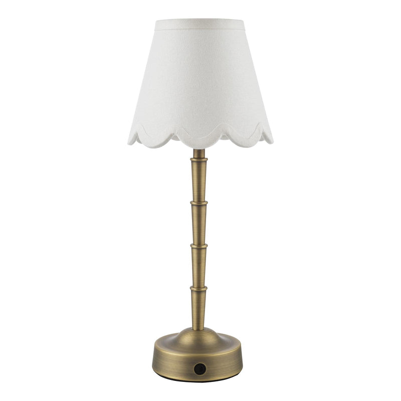 Dar Lighting Wyman Rechargeable Table Lamp Matt Antique Brass Base Only LED • WYM4075