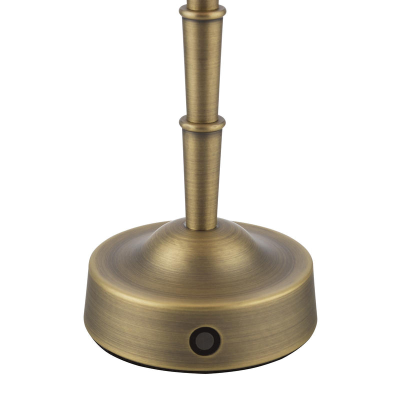 Dar Lighting Wyman Rechargeable Table Lamp Matt Antique Brass Base Only LED • WYM4075