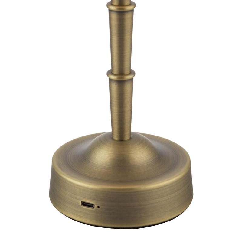 Dar Lighting Wyman Rechargeable Table Lamp Matt Antique Brass Base Only LED • WYM4075