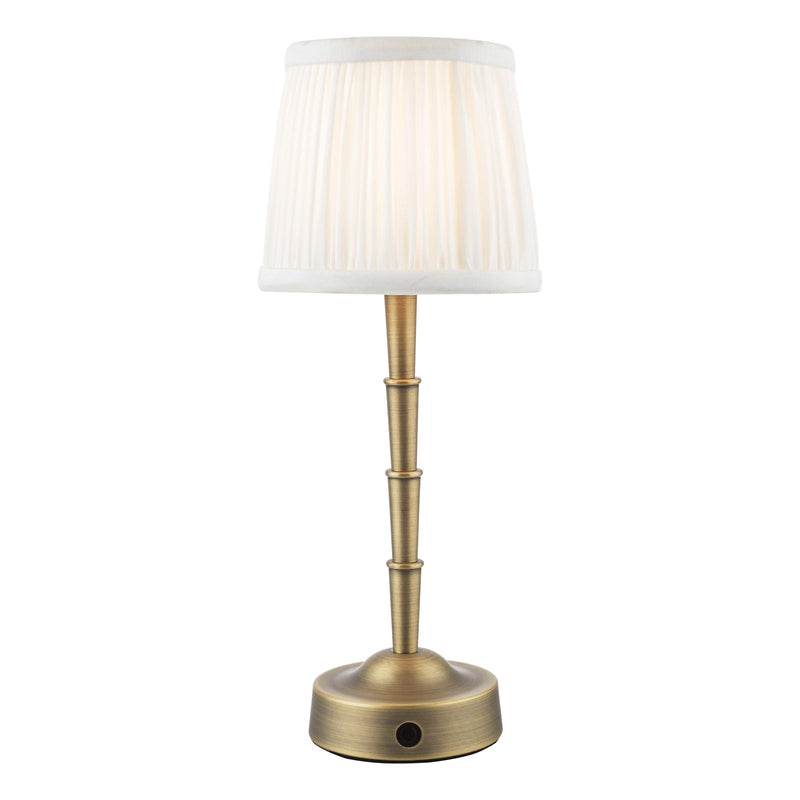 Dar Lighting Wyman Rechargeable Table Lamp Matt Antique Brass Base Only LED • WYM4075