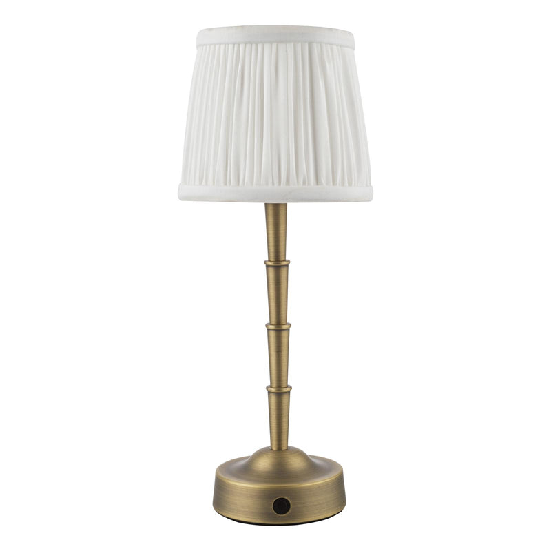 Dar Lighting Wyman Rechargeable Table Lamp Matt Antique Brass Base Only LED • WYM4075