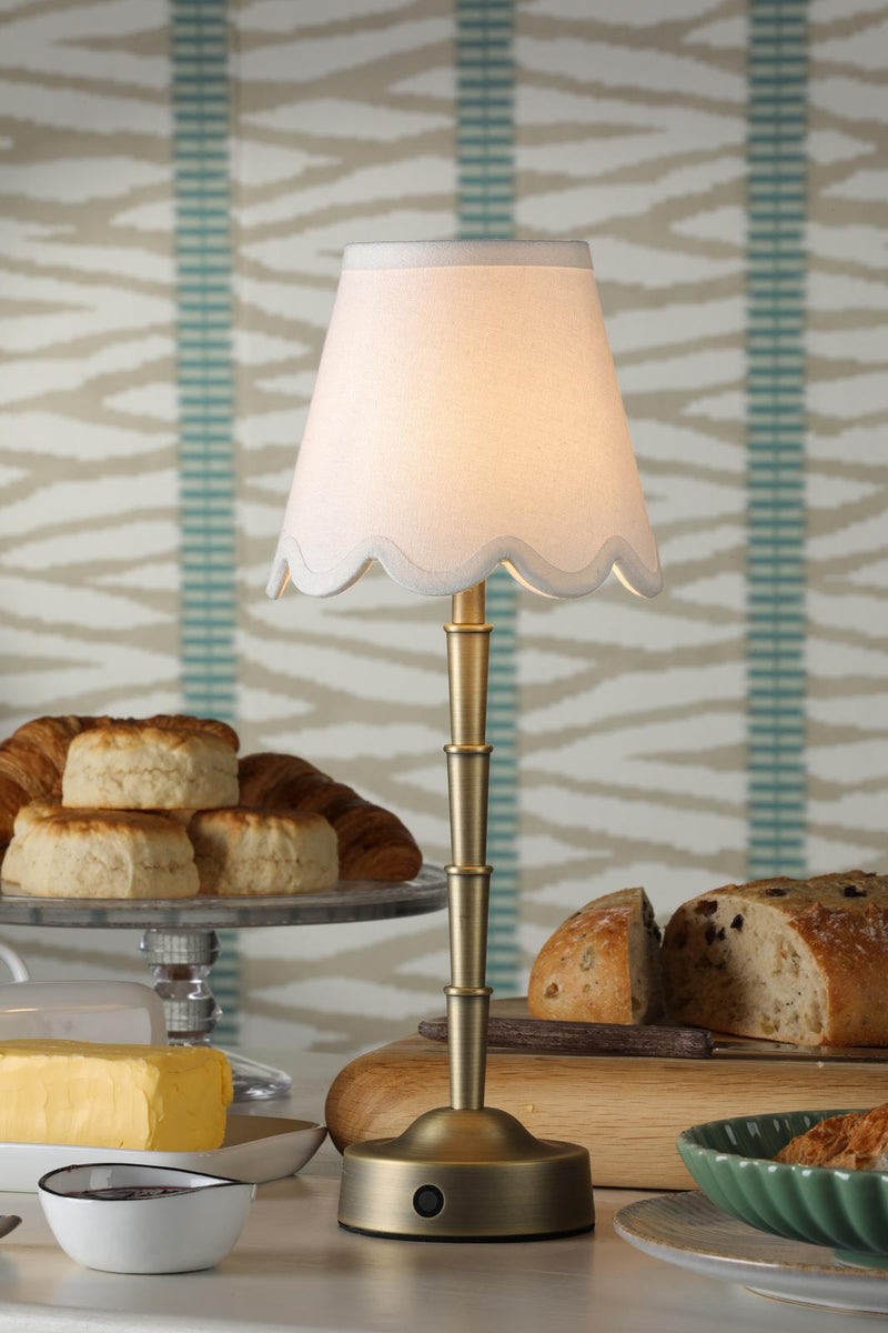 Dar Lighting Wyman Rechargeable Table Lamp Matt Antique Brass Base Only LED • WYM4075