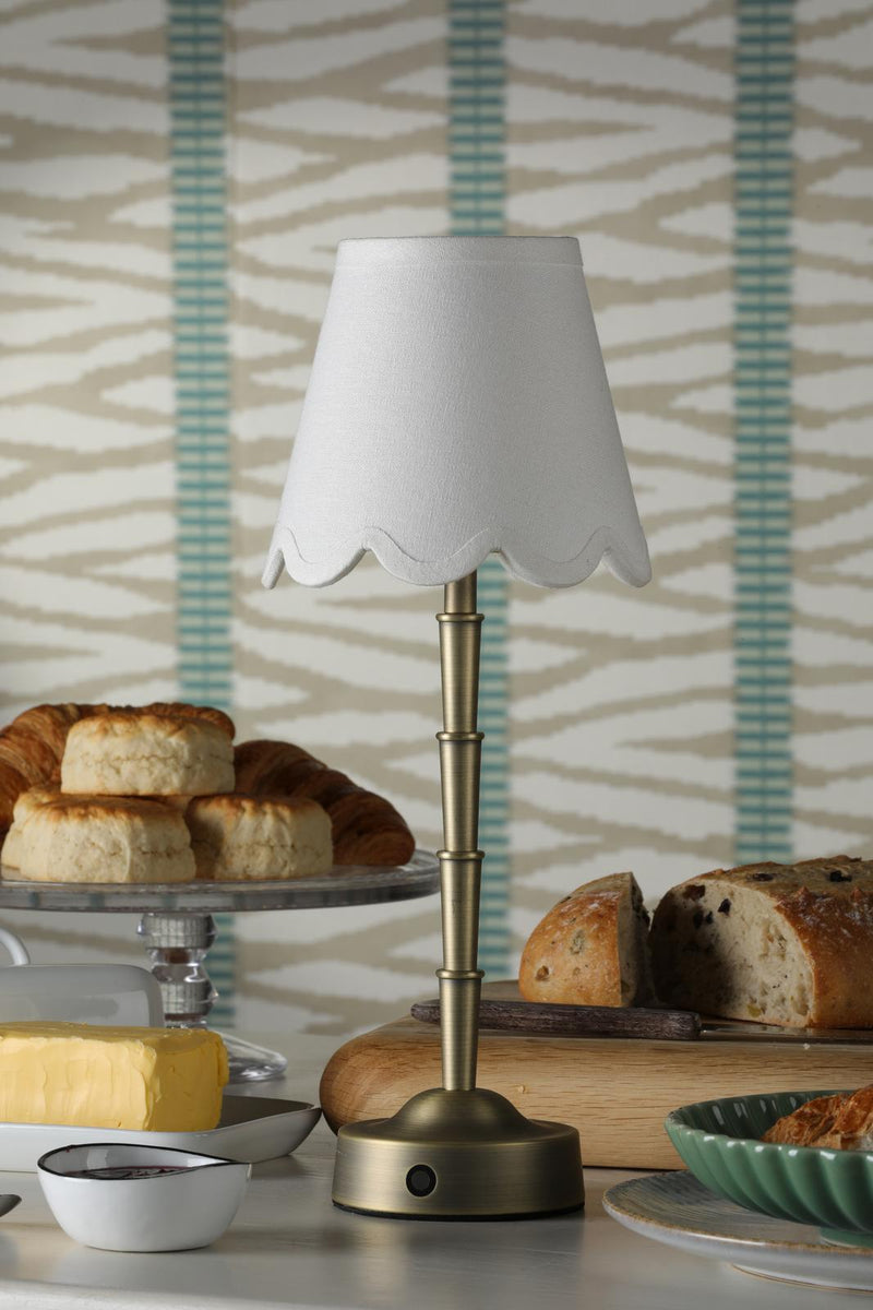 Dar Lighting Wyman Rechargeable Table Lamp Matt Antique Brass Base Only LED • WYM4075