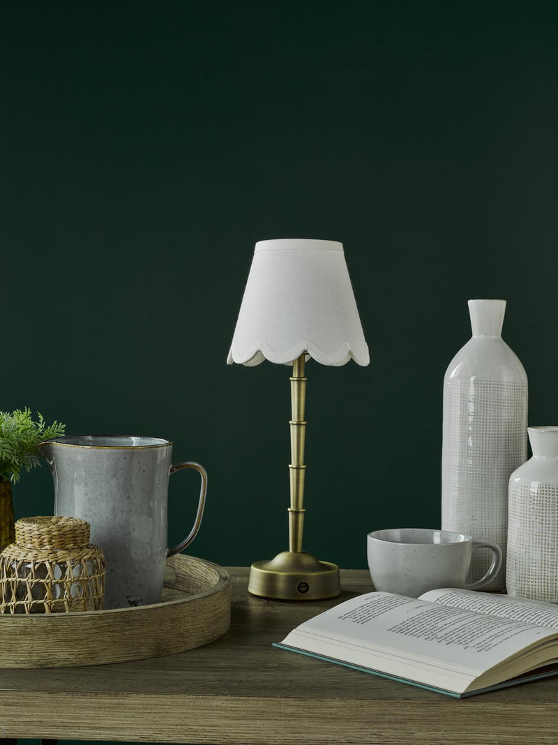 Dar Lighting Wyman Rechargeable Table Lamp Matt Antique Brass Base Only LED • WYM4075