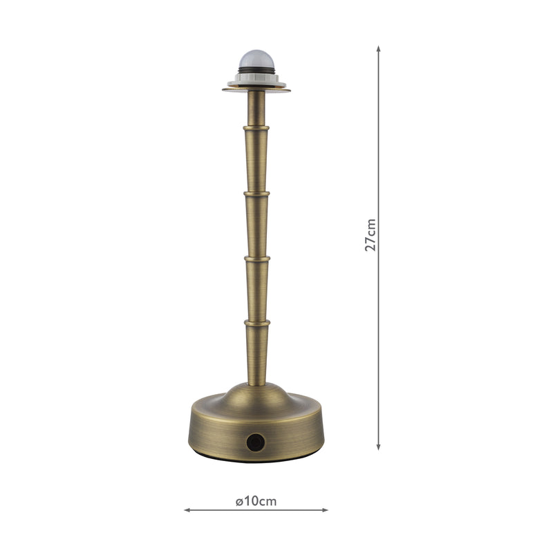 Dar Lighting Wyman Rechargeable Table Lamp Matt Antique Brass Base Only LED • WYM4075