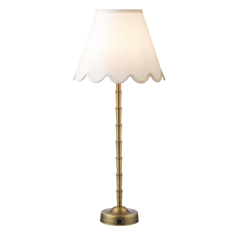 Dar Lighting Wyman Large Rechargeable Table Lamp Antique Brass Base Only LED • WYM4275