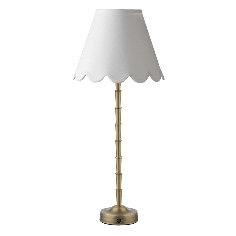 Dar Lighting Wyman Large Rechargeable Table Lamp Antique Brass Base Only LED • WYM4275