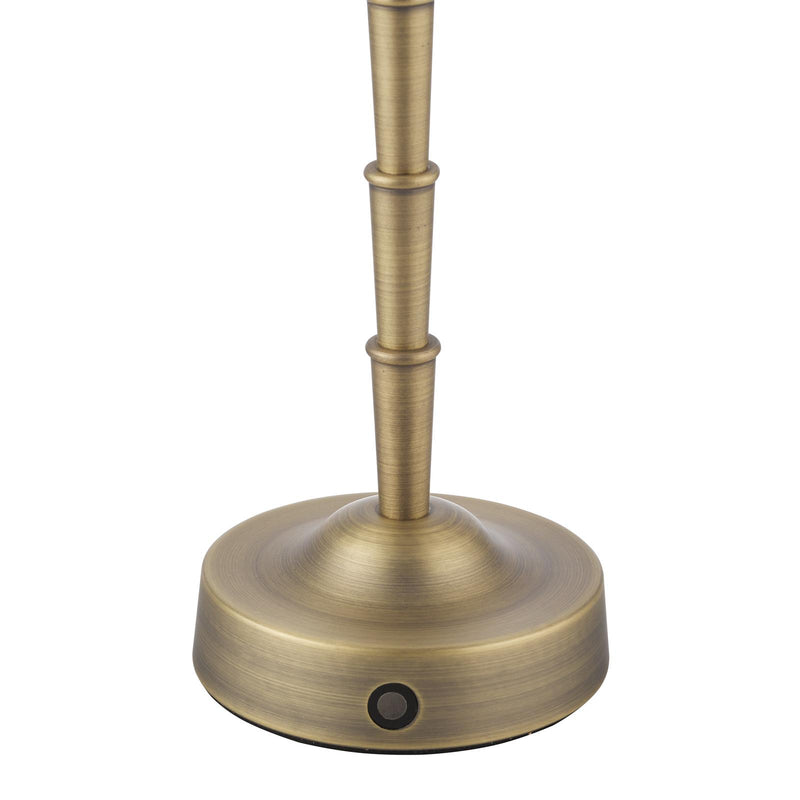 Dar Lighting Wyman Large Rechargeable Table Lamp Antique Brass Base Only LED • WYM4275