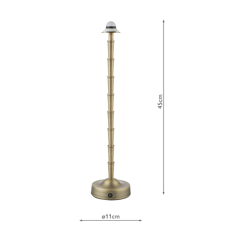 Dar Lighting Wyman Large Rechargeable Table Lamp Antique Brass Base Only LED • WYM4275