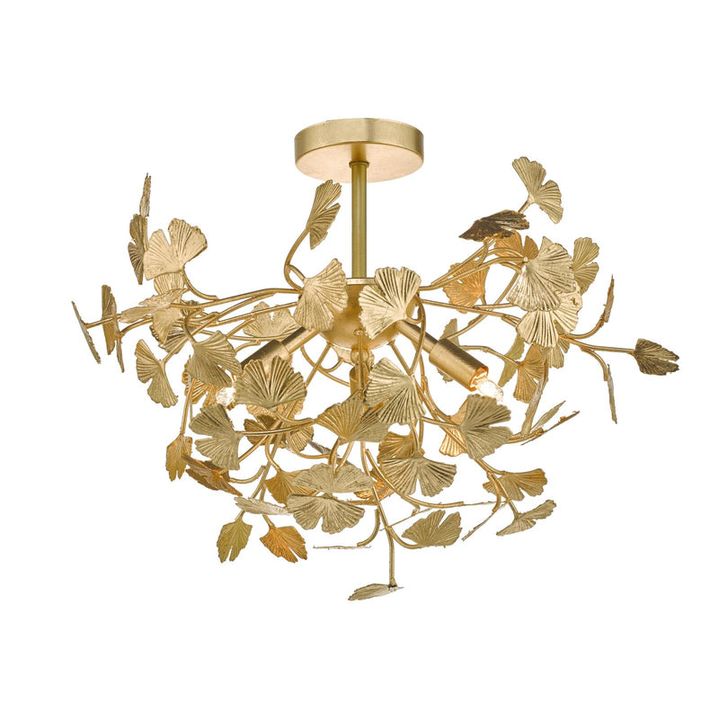 Dar Lighting Yadira 4 Light Semi Flush Gold Leaf • YAD0435