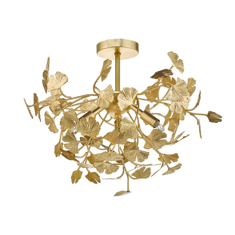 Dar Lighting Yadira 4 Light Semi Flush Gold Leaf • YAD0435
