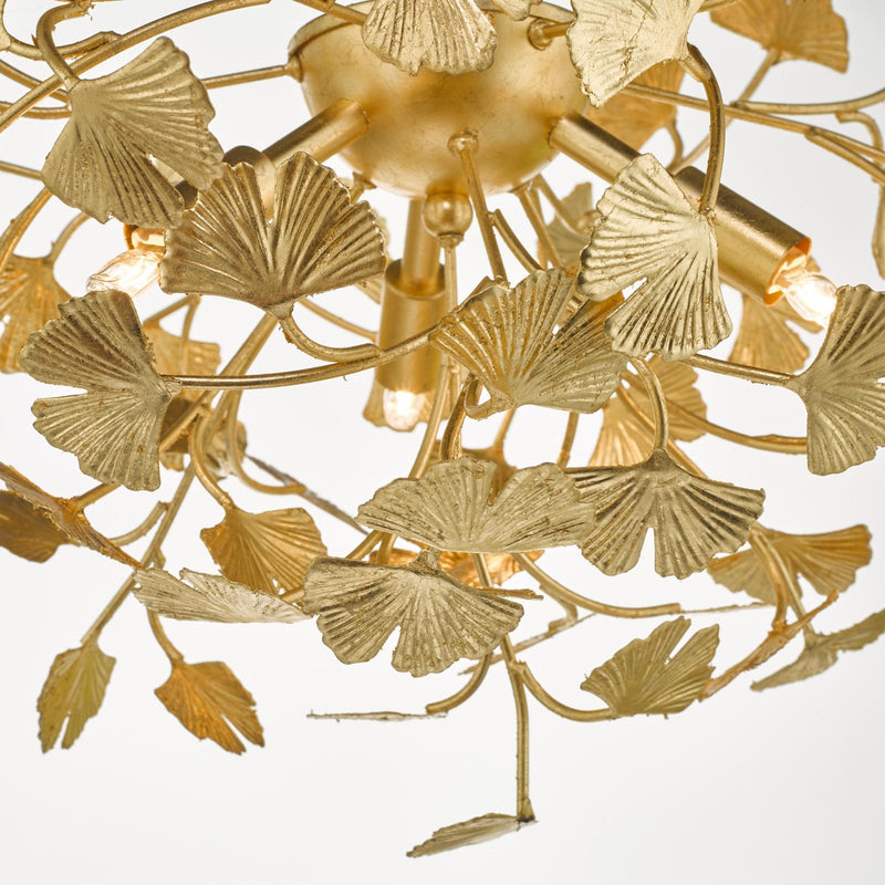 Dar Lighting Yadira 4 Light Semi Flush Gold Leaf • YAD0435
