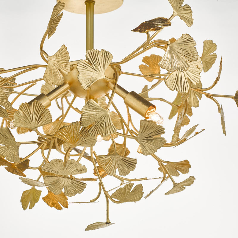 Dar Lighting Yadira 4 Light Semi Flush Gold Leaf • YAD0435