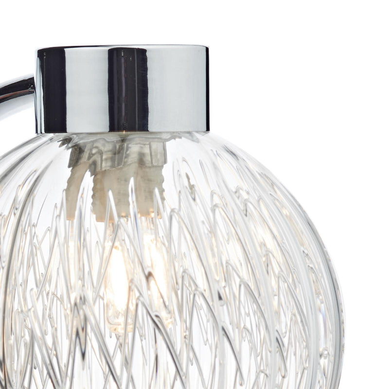 Dar Lighting Yasmin Wall Light Polished Chrome and Ribbed Glass • YAS0750