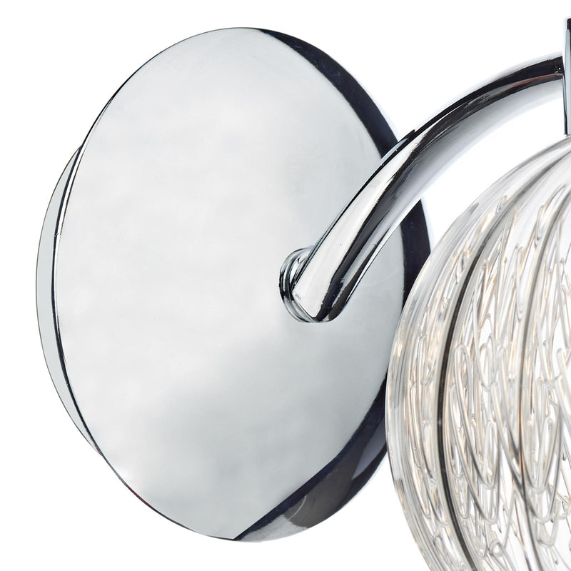 Dar Lighting Yasmin Wall Light Polished Chrome and Ribbed Glass • YAS0750