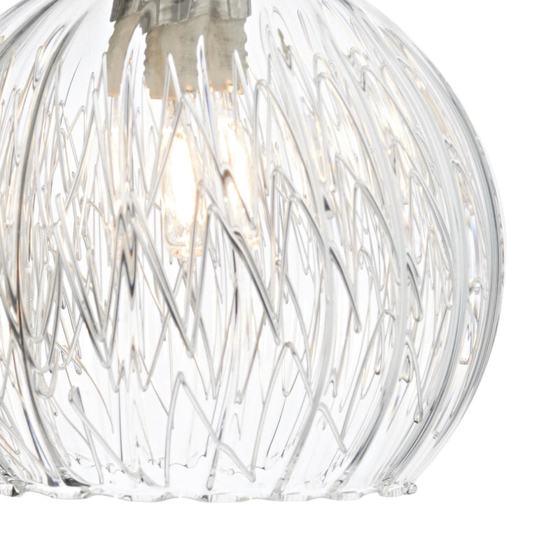 Dar Lighting Yasmin Wall Light Polished Chrome and Ribbed Glass • YAS0750