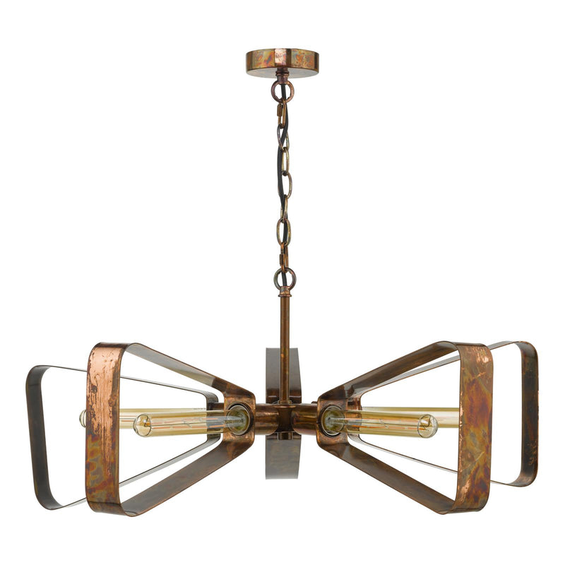 Dar Lighting Yavanna Industrial 5 Light Pendant Oiled Copper • YAV0564