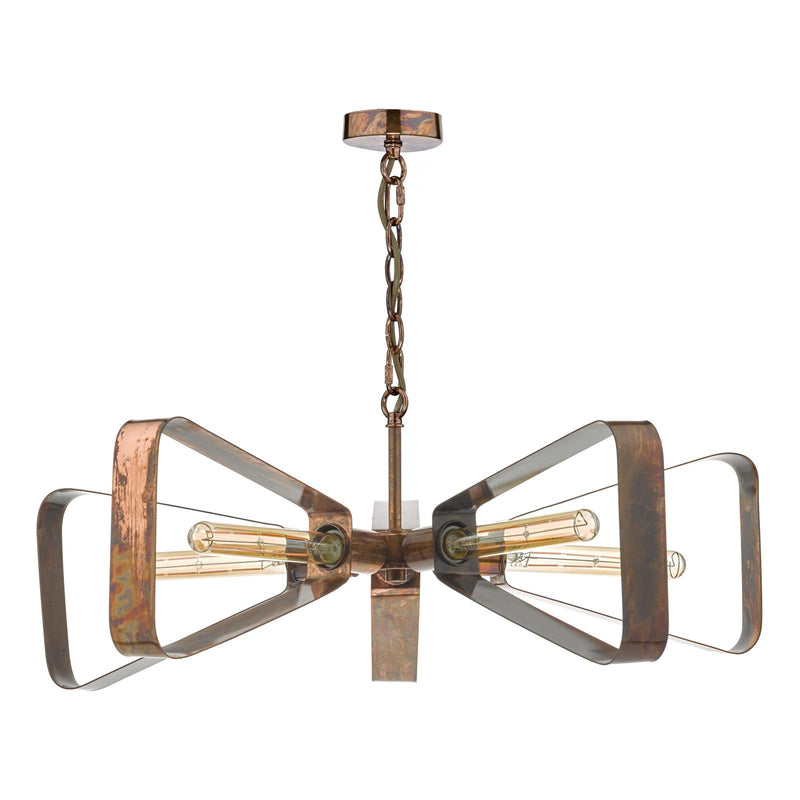 Dar Lighting Yavanna Industrial 5 Light Pendant Oiled Copper • YAV0564