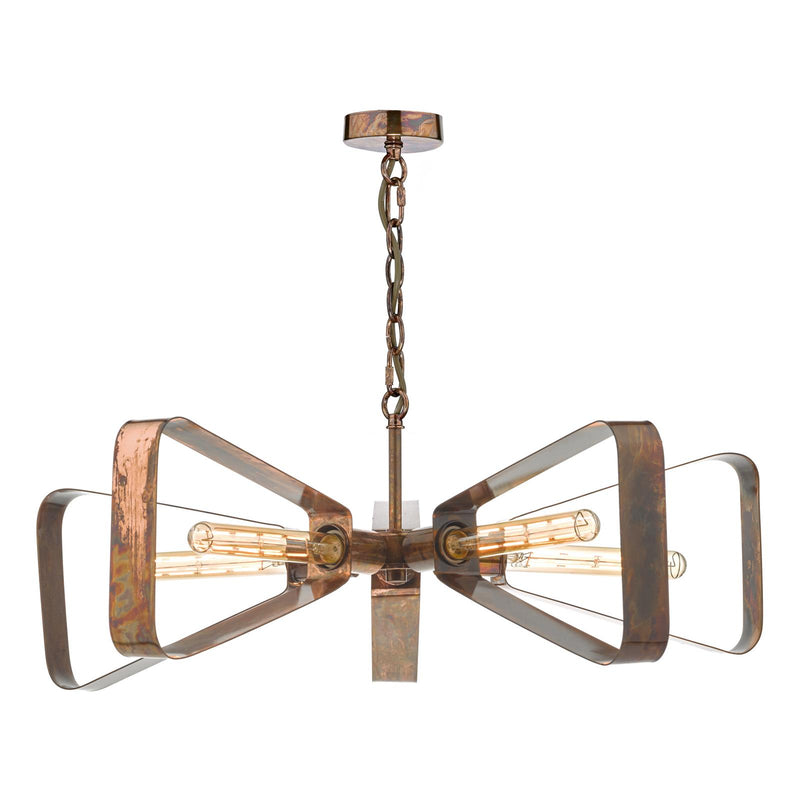 Dar Lighting Yavanna Industrial 5 Light Pendant Oiled Copper • YAV0564