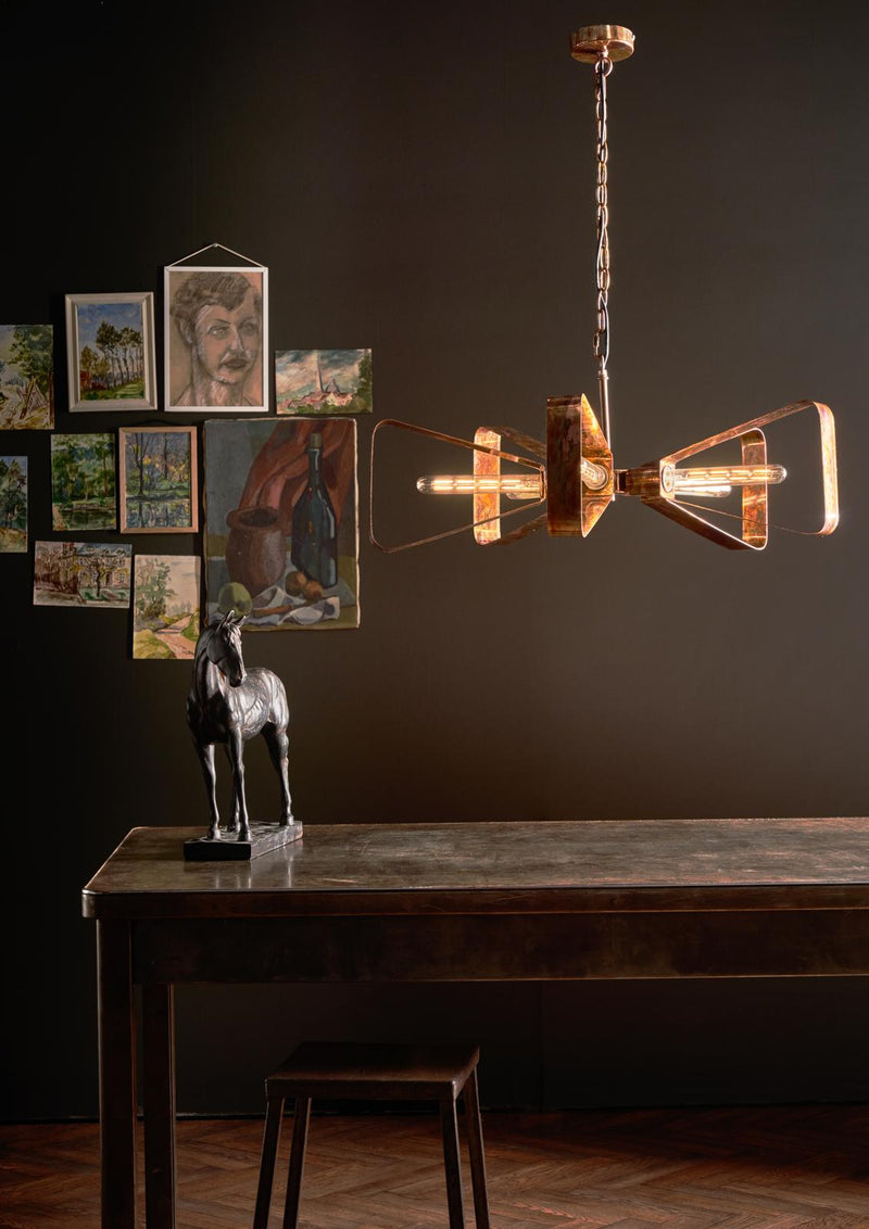 Dar Lighting Yavanna Industrial 5 Light Pendant Oiled Copper • YAV0564