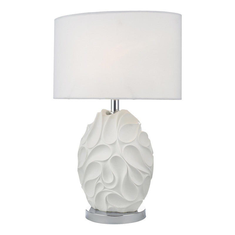 Dar Lighting Zachary Oval Table Lamp White With Shade • ZAC412