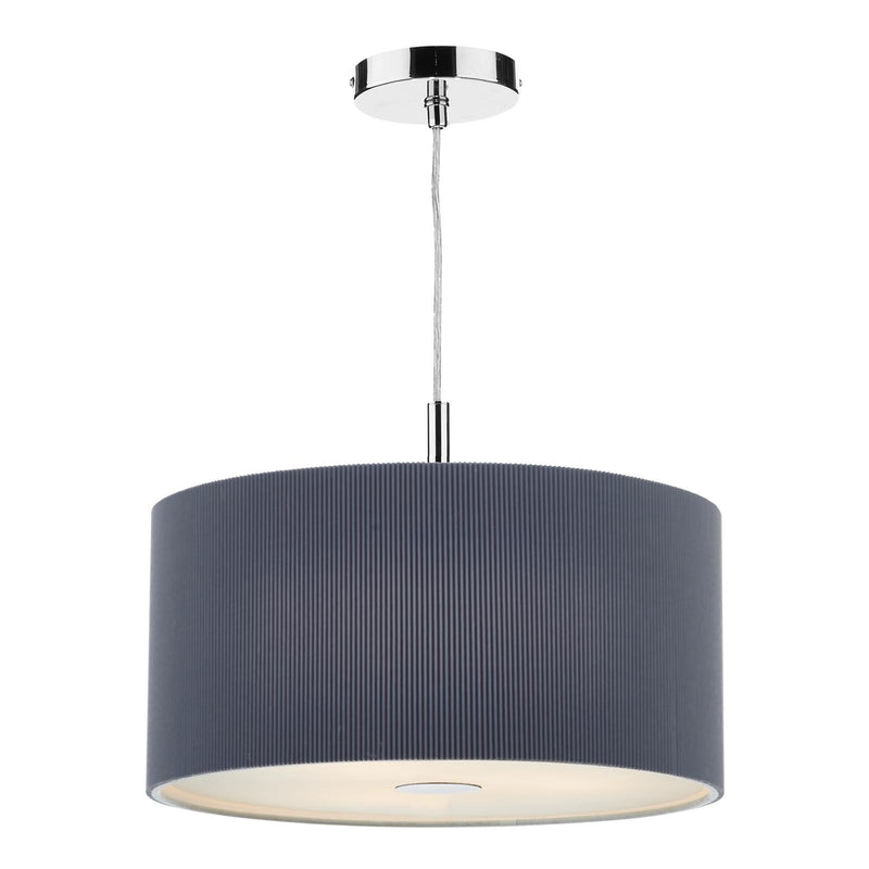 Dar Lighting Zaragoza 3 Light Pendant Grey 40cm • ZAR1039