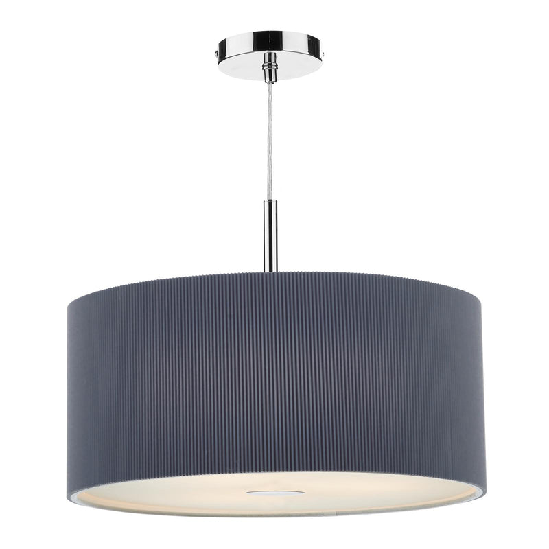 Dar Lighting Zaragoza 3 Light Pendant Grey 60cm • ZAR1739