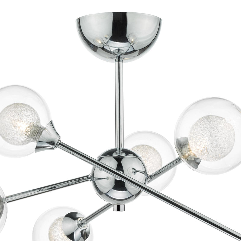 Dar Lighting Zeke 6 Light Semi Flush Polished Chrome • ZEK0650