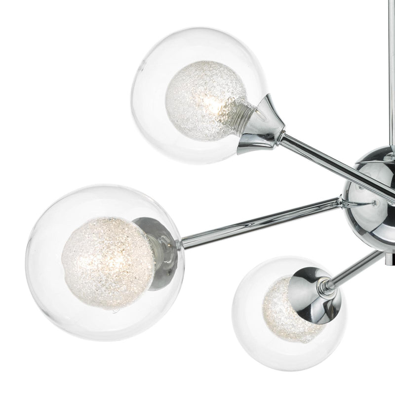 Dar Lighting Zeke 6 Light Semi Flush Polished Chrome • ZEK0650