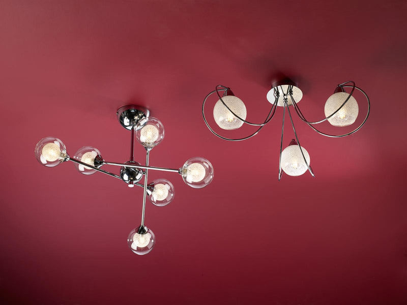 Dar Lighting Zeke 6 Light Semi Flush Polished Chrome • ZEK0650