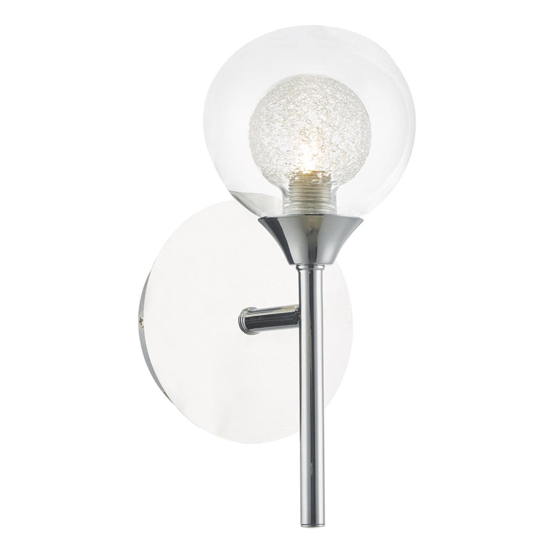 Dar Lighting Zeke Wall Light Polished Chrome Glass • ZEK0750