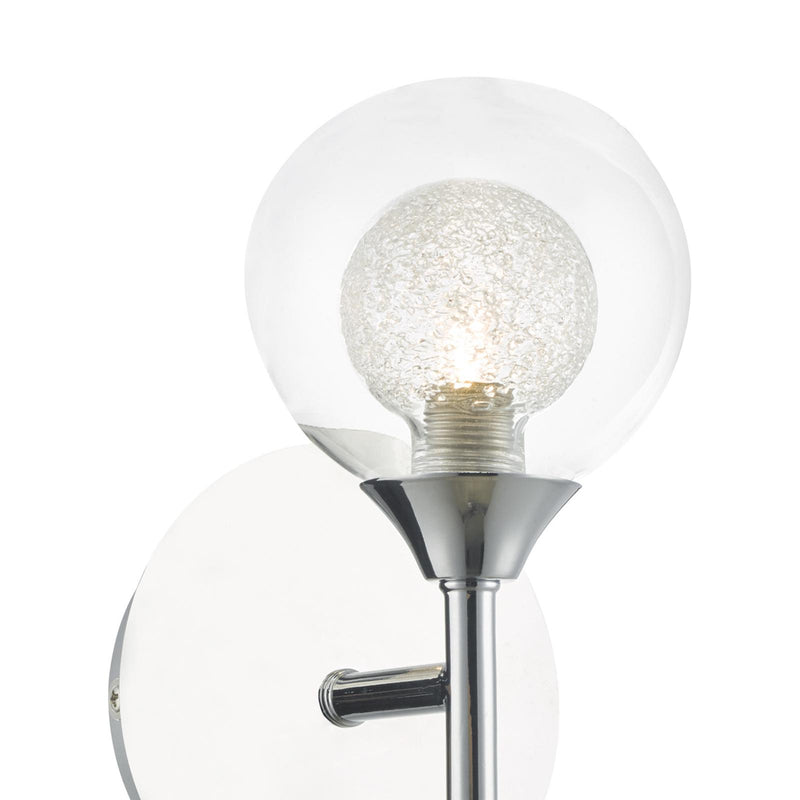 Dar Lighting Zeke Wall Light Polished Chrome Glass • ZEK0750
