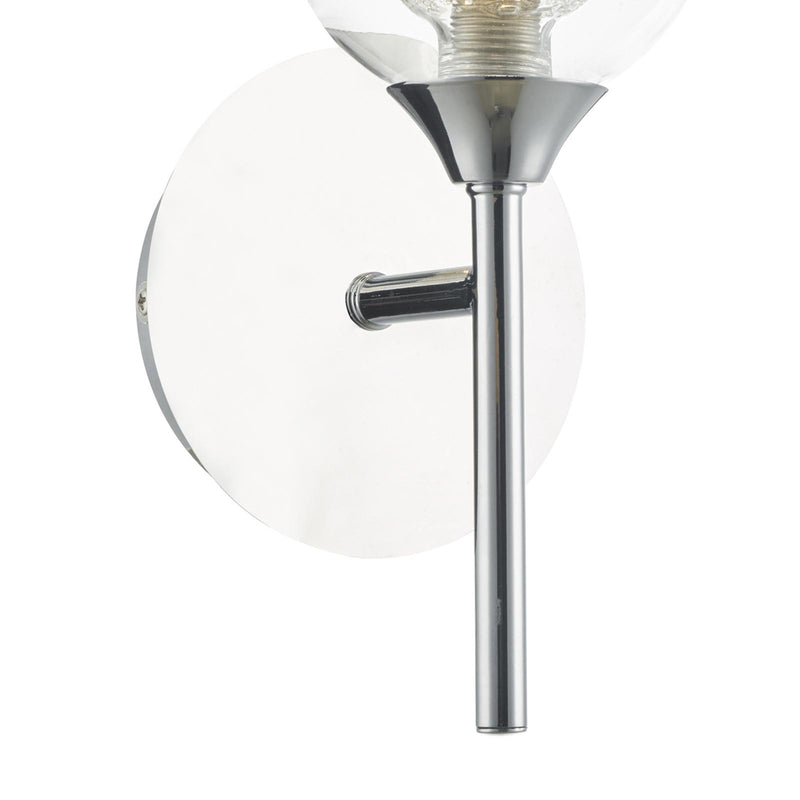 Dar Lighting Zeke Wall Light Polished Chrome Glass • ZEK0750