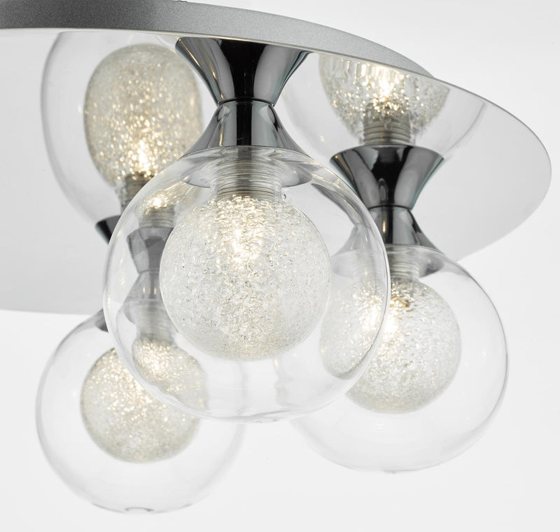 Dar Lighting Zeke 5 Light Flush Polished Chrome • ZEK5450
